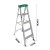 稳耐梯子家用铝合金人字梯五步1.5米登高梯单侧多功能铝梯摸高2.9米 355CN
