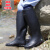 日本野鸟协会雨靴高筒防滑折叠男士农田插秧雨鞋钓鱼橡胶轻便水靴 尺码偏小需要拍大2码 44