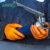 柯沃橙色丁腈手套GWON特厚款8.6克耐油防滑汽修饭金种植畜牧农业 桔色10只试用袋装 L