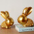 恒瓷美客厅摆件家居装饰品北欧电视墙柜酒柜样板间兔子工艺结婚礼物 金色玫瑰情侣兔（一对）
