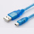 呗哩兔适用 松下AFPX FP0R FP-XH 系列PLC编程电缆数据下载线USB-mini 透明蓝带屏蔽磁环 2m