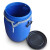 鸣固 食品级法兰桶 塑料桶圆形 铁箍桶 化工桶 圆桶废液桶（蓝色30L）