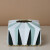 大井现代简约纸巾盒家用桌面装饰品摆件抽纸盒餐桌纸抽盒创意收纳盒 小号折纸纸巾盒 绿白