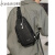 袋鼠（KANGAROO）2024新款防水耐磨胸包 韩版男包休闲时尚小背包挎包商务小包潮包 黑色-升级版