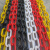 塑料警示链条8MM红白路锥链子警示塑料链子安全隔离链橡胶路锥黄黑链条挂衣服 10mm红色大号6*3.5cm 30米