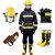 绿消 消防套装 防护服加厚阻燃层可拆卸耐高温消防套装 17款式消防服带3C M码 （鞋子尺码备注）