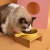 洲尔平底锅猫碗陶瓷慢食碗单柄饮水碗防黑下巴罐头碗宠物碗 磨砂米平底锅+木架