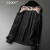 GIOCP香港潮牌男士加绒加厚运动套装冬季新款双面绒休闲装刺绣金丝绒大码两件套 黑色 XL