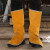 LISM电焊套全脚牛皮盖防护防烫焊工鞋套焊接脚套护腿装备用品 桔色长款粘扣护脚