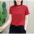 XXIGTOP2023夏新款蒓短袖t恤女士修身显瘦半高领体恤上衣洋气减龄小衫 火龙果色 M (建议100以内)