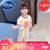 迪士尼女童套装夏季洋气运动2024款女宝宝儿童夏装网红时髦短袖时尚韩范 白色 80码(建议70-80cm 0-1周岁)