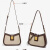 酷奇袋鼠（KUQIDAISHU）韩系小众设计感真皮包包女2022新款秋冬时尚腋下包百搭斜挎包 母亲节礼物白配棕一个袋子2条肩带