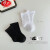 浪莎（LangSha）婴儿袜子牵手袜白色袜子可爱立体玩偶磁吸中筒儿童潮袜小宝宝袜子 黑色+白色共两双 S[0-1岁]内长7-10cm
