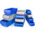 分隔式塑料零件盒螺丝盒工具收纳盒物料盒汽车零件箱分格盒元件盒 中号 300*235*90mm 蓝色