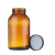 玻璃广口试剂瓶 透明大口螺口瓶 钠钙玻璃大口瓶 棕色溶剂瓶 白盖 棕色 500mL 含黑色PTFE盖