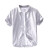 歌世爵夏季简约薄款小清新亚麻男式短袖棉麻白衬衫纯色休闲麻料衬衣 天蓝色 XL