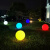 适用led发光圆球灯花园草坪球形户外景观装饰充电园林地灯 60cm七彩遥控充电