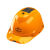 HKNA国标风扇安全帽带太阳能可充电工地头盔空调制冷内置电风扇帽子男 黄色13000国标双风扇内置涡轮风扇送充电器 头部