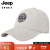 吉普（JEEP）帽子男士潮流韩版棒球帽时尚刺绣鸭舌帽男女情侣款四季百搭帽子A0041 浅米