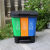 三合一垃圾分类三胞胎桶商用脚踏式三垃圾分类垃圾桶单桶拆提 咖黑蓝 40L