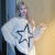 象裁毛衣慵懒风韩版学生女设计感做旧五角星logo印花针织秋冬新款宽松 米白色 S