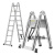 升级款全铝伸缩梯子折叠梯加厚人字梯工程梯多功能升降梯 全铝款两用梯2.5+2.5(可变5米直