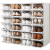 海兴鞋盒抽拉式鞋柜鞋子收纳神器省空间塑料抽屉式鞋盒收纳盒透明 4个装-霜灰色(大号3套减60) 25.8x33.2x18.3cm