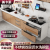 XMSJ厨房橱柜大理石台面岩板整体橱柜简易一体式不锈钢水槽灶台柜 120cm三门柜平面