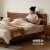 源氏木语实木床现代简约橡木双人床北欧风小户型家具次卧单人床 单床1.2*2米