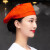 厨师帽子男女夏季透气服务员贝雷帽餐饮奶茶店餐厅厨房工作帽A XHHS贝雷帽橘色