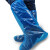 一护一次性鞋套防水防滑雨天加厚长筒塑料脚套靴套户外防护耐磨鞋套 蓝色PE(橡筋款)
