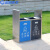 蓝鲸环卫【201不锈钢三分类】不锈钢户外分类垃圾桶LJHW-9298