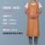 天颛大码无袖马甲皮革围裙背心式防水防油家用厨房工厂时尚反穿罩衣女 浅棕色110CM