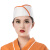 仁聚益日式帽料理店男女餐厅服务员帽食堂平顶网帽透气厨师帽 HA21白色桔条 可调节