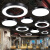 灯具吊灯圆形圆环led现代简约酒店大堂工业风圆圈工程环形定制 白色空心直径1米-130瓦