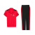 啄木鸟运动服套装女夏季2024新款中年洋气短袖休闲两件套 红色 XL