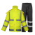齐力安 分体式雨衣套装 交通路政环卫反光衣 荧光黄上衣+黑裤子 M
