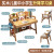 仙僖俫 实木书桌书架一体简约家用学生卧室小户型升降学习桌子