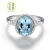 古香古色拉海蓝宝戒指女 镶嵌钻石 彩宝戒指 15个工作日定制(龙年本命年） 日定制