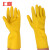 上柯 B087 橡胶手套 防滑耐磨乳胶橡胶手套 长款耐用乳胶手套 M码(掌宽8-9cm)
