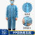 一次性工作服白大褂无纺布防尘养殖厂实验室参观服加厚 L(165-170) PP蓝色橡筋袖纽扣款