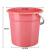 手提塑料大号水桶加厚储水用桶学生用洗澡带盖洗衣小圆桶 花纹款粉色35.5cm