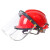 严品安防 电焊耐高温隔热 头戴式有机玻璃防护面罩【送安全帽】