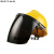 定制定制电焊面罩配全帽式焊防护面具防烤脸护脸全脸焊头戴式焊帽 (灰色)面罩+V型黄色安全帽