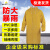 代尔塔/DELTAPLUS 407005 双面PVC涂层带袖雨披风衣版连体成人一体式雨衣防暴雨 黄色 XL码 1件