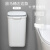 创意带盖厨房收纳桶10L客厅卫生间厕所免打孔壁挂分类垃圾桶 绅士灰(右开盖)+壁挂配件