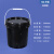 黑色大口桶工业级水桶塑料桶密封桶油漆桶油墨桶胶桶桶小桶大桶机油桶带盖带提手黑色避光桶 6L-黑色