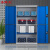 圣极光重型工具柜工厂五金零件柜铁皮柜G6093通双节四层蓝白套色