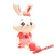 鼎娃超大布偶流氓兔毛绒玩具玩偶小兔子公仔兔斯基长腿碎花兔公仔 蕾丝兔粉色 1.2米