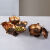 莎庭（SARTILL）欧式客厅干果盘分格带盖家用茶几套装创意网红多层糖果坚果盒 木纹六头果盘三件套